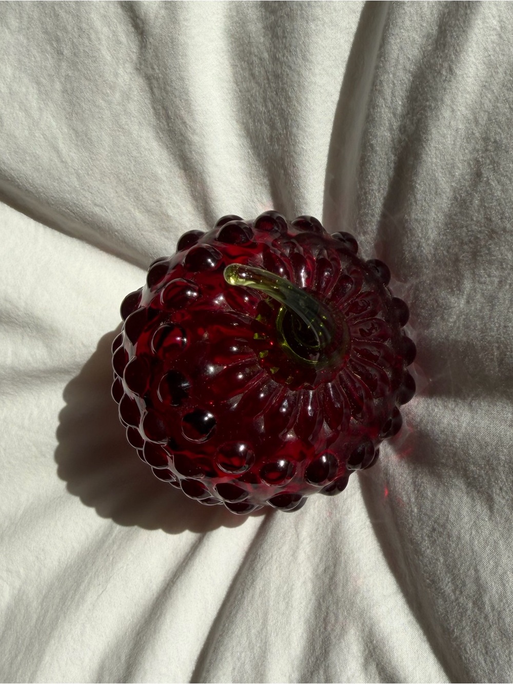 Viking Art Glass MCM Ruby Red Berry Paperweight - Picture 3 of 5